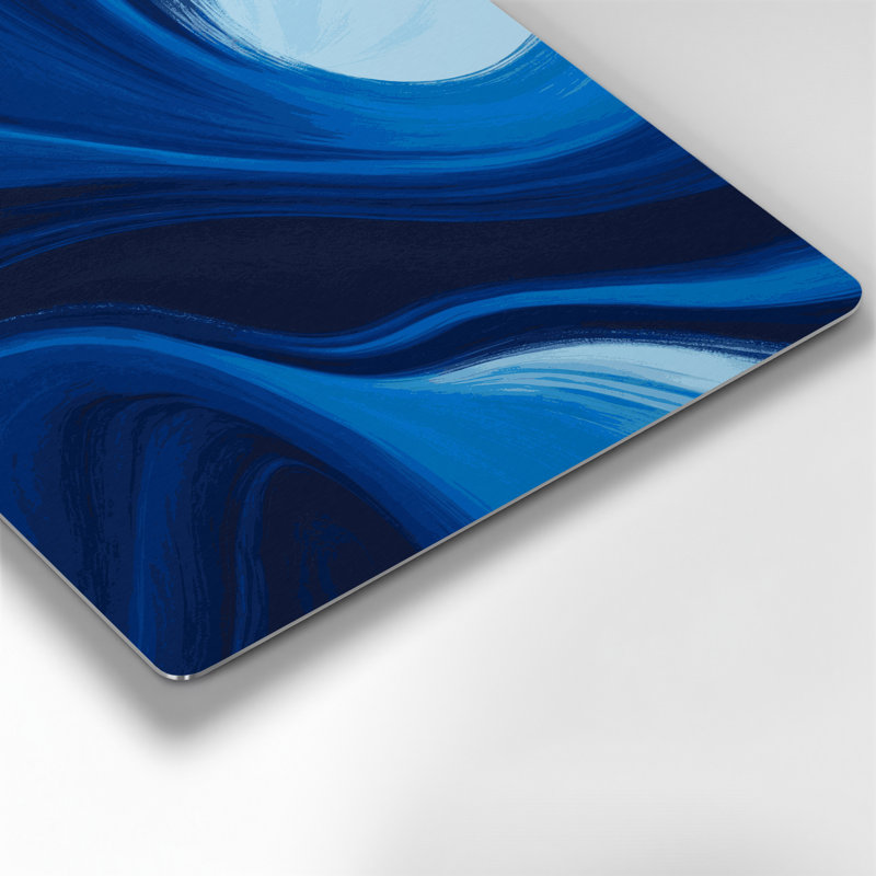Art mural abstrait en métal bleu, H 12 po x l 12 po