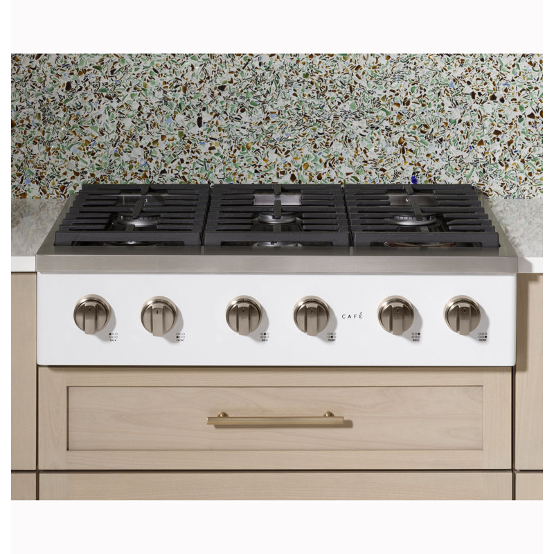 Café 36" Commercial-Style Gas Rangetop With 6 Burners (Natural Gas), Matte White