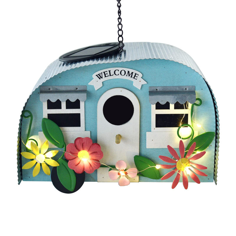 Bird Houses For Outside Decorative With 10 Leds Solar String Lights Humming Bird Houses