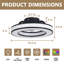 Ventilateur de plafond à DEL 17 po avec lumière, télécommande, température de couleur réglable à 3 lumières, ventilateur encastré pour salon de chambre à coucher-535952257