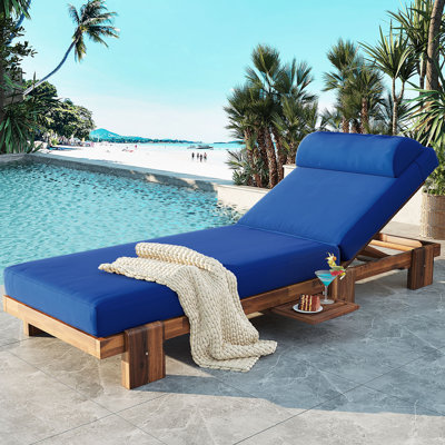 Chaise longue d'extérieur, coussin inclus