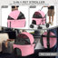 Poussette 3 en 1 avec transporteur amovible, poussette pliable pour chien avec poignée rembourrée