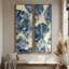 Grand ensemble d'art mural sur toile encadrée - feuilles de botanique bleues, aquarelle indigo moderne, reproductions de maisons de plage - 60 po x 20 po x 2 pièces-996562044-996562047