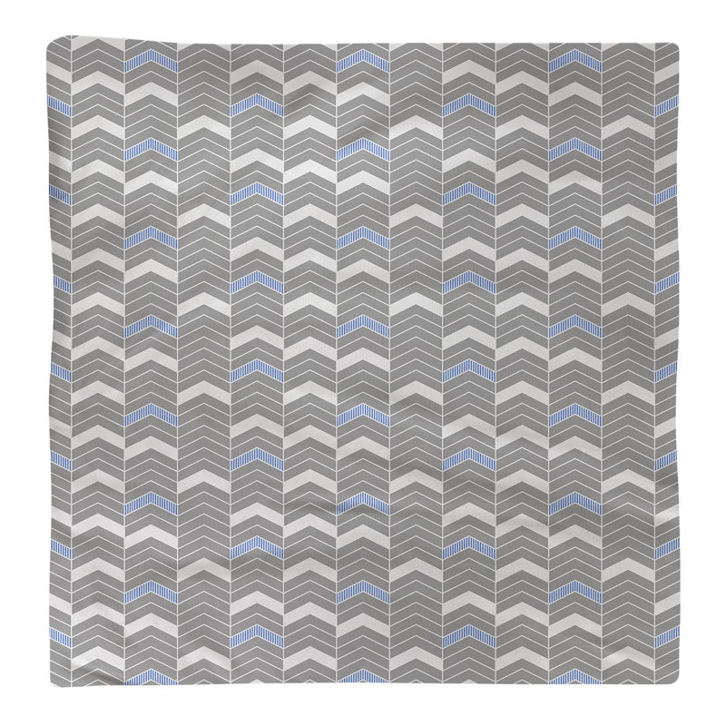 Serviette en coton bicolore lignée Stephenie, H 0,1 po x l 22 po x P 22 po, Bleu, Polyester sergé