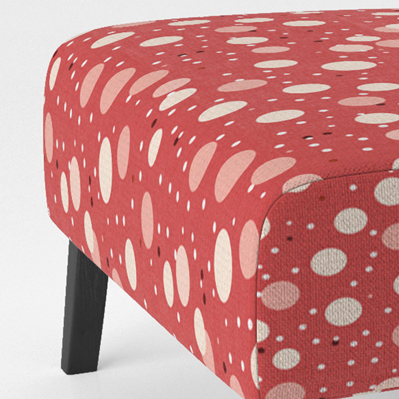 Playful Polka Dots - Upholstered Modern Slipper Chair, Polka Dots Accent Chair, Pink/White
