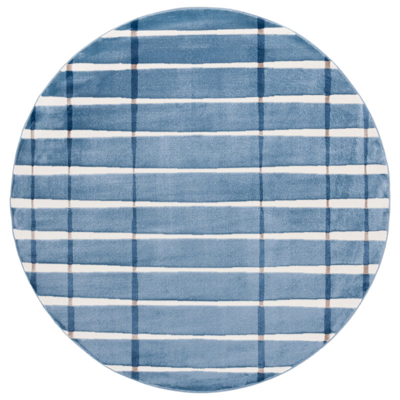 Tapis à rayures Maleah Performance, Rond 6 pi 7 po