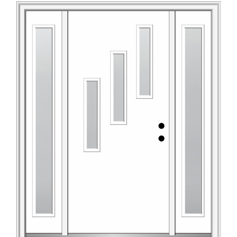 Portes d'entrée pré-fixées, H 81,75 po x l 64,5 po x P 4,563 po, S'ouvre à gauche vers l'intérieur, Gelé