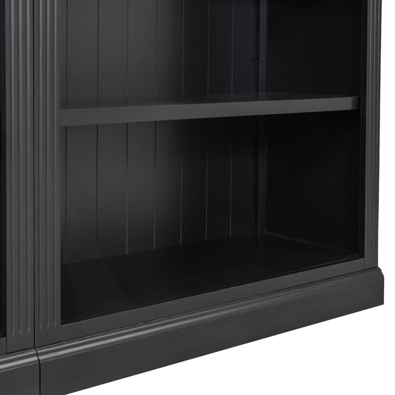Suite bibliothèque avec bande lumineuse, ensemble de bibliothèque décorative à 5 niveaux avec tablettes réglables, ensemble de tablettes de rangement autoportantes