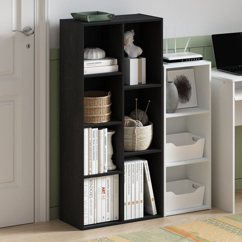 Gonzales 19.5" W Standard Bookcase, Black, (7 Shelves) 41.7"H x 19.5"W x 9.4"D