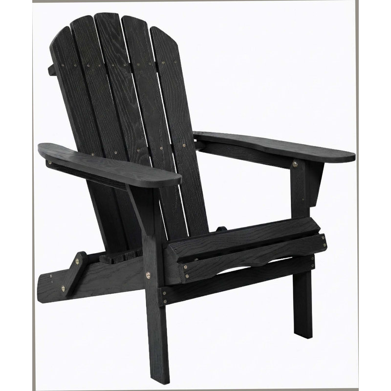 Wood Lounge Patio Chair For Garden Outdoor Wooden Folding Embossed Adirondack Chair Solid Cedar Wood Lounge Patio Chair With Wood Grain