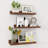 Rustic Floating Shelves Set of 3 with Lip, Picture Ledge Shelf for Nursery, Living Room – Multipurpose Storage Organizer, Bookshelf, & Photo Display Rack Walnut-350557628