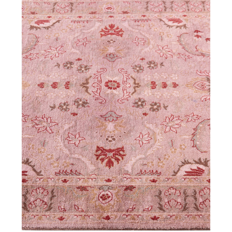 Overdyed Hand-Knotted Wool Modern-Contemporary Pink Area Rug 3' 1" x 4' 10"