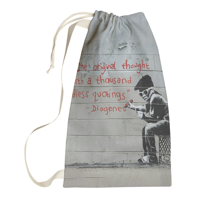 Fabric Laundry Bag with Handles, Large (36" H x 28" W x 1" D)