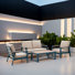 Canapé d'extérieur en aluminium Latitude Run®, ensembles de canapé de patio, canapé modulaire de patio, ensembles de conversation pour meubles