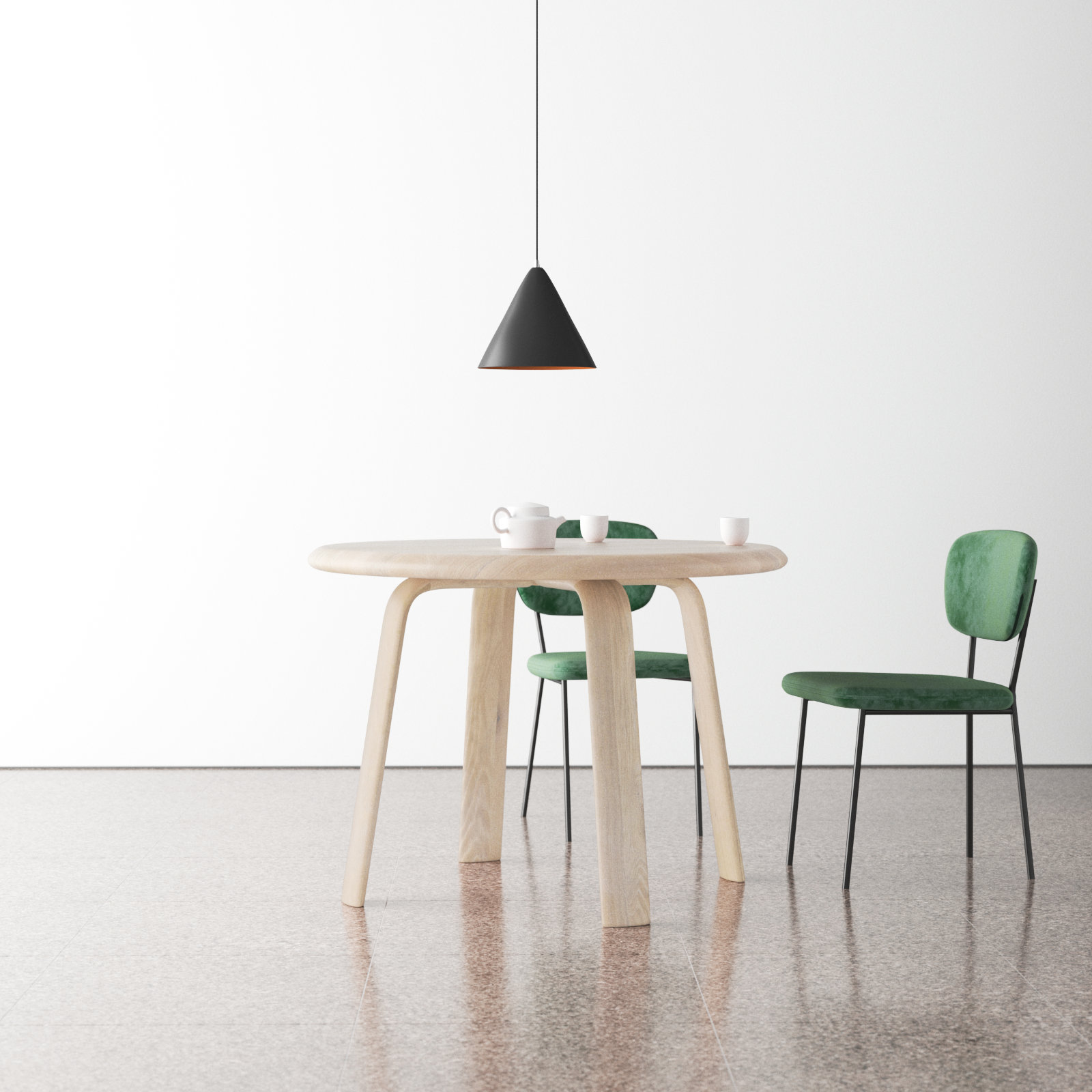 Avari Round Dining Table, Solid White