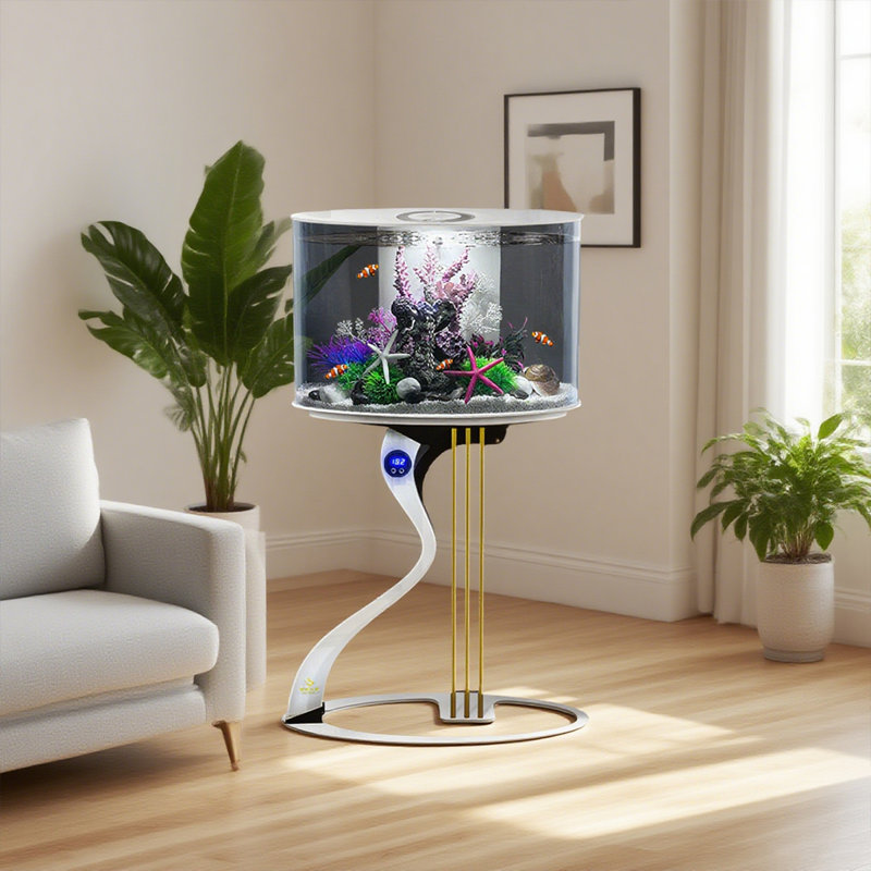 Réservoir d'aquarium caché à filtration créative, Blanc
