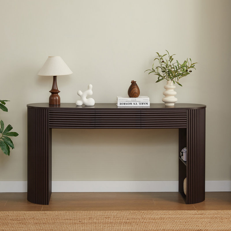 Console rétro avec 3 tiroirs, Espresso