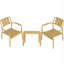 Ensemble de chaises à une place et de table basse 2 pièces en PP - Mobilier polyvalent d'intérieur / extérieur pour le salon-2102558852