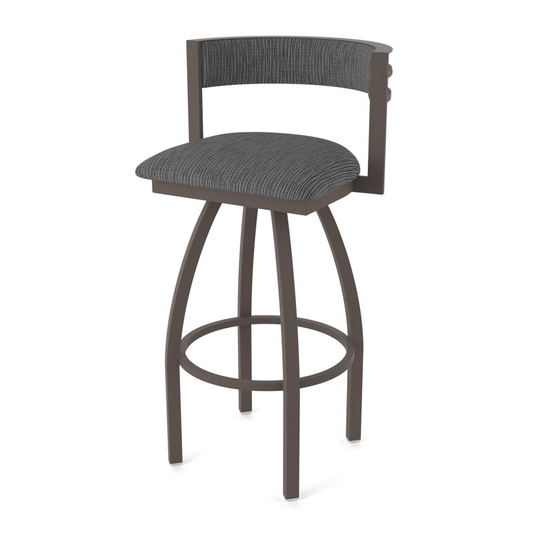 Tabouret Artémis, Bronze, Tabouret de bar (siège d'une hauteur de 36 po), Tissu - charbon graphique