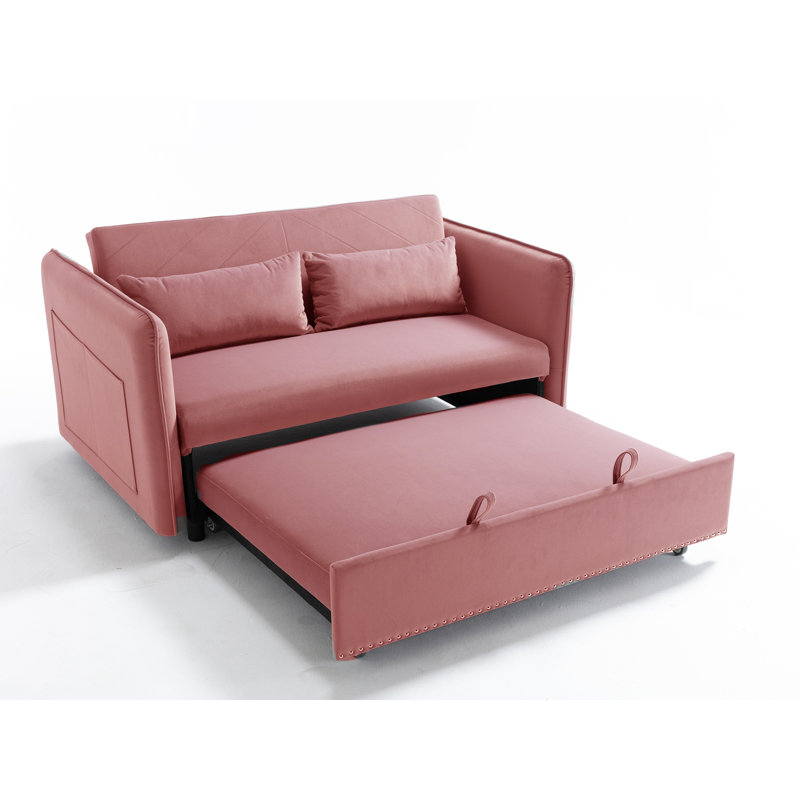 Canapé-lit convertible futon 3 en 1,, Rose