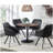 Brown and Black Round Dining Table