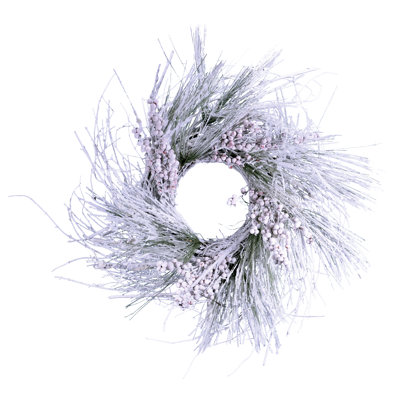 Couronne de un en polystyrène/soie 22" snow berry