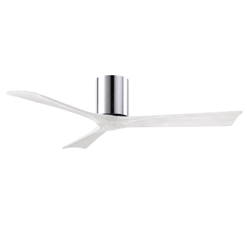 Ventilateur de plafond à 3 pales Olivier, Chrome poli, Blanc mat, 52"