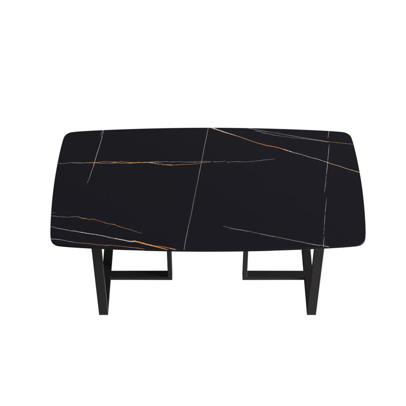 Table de salle à manger Evannie, Noir, Noir, H 29,53 po x L 63 po x l 31,5 po