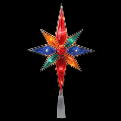 11" Lighted Multi-Color Mosaic Bethlehem Star Christmas Tree Topper