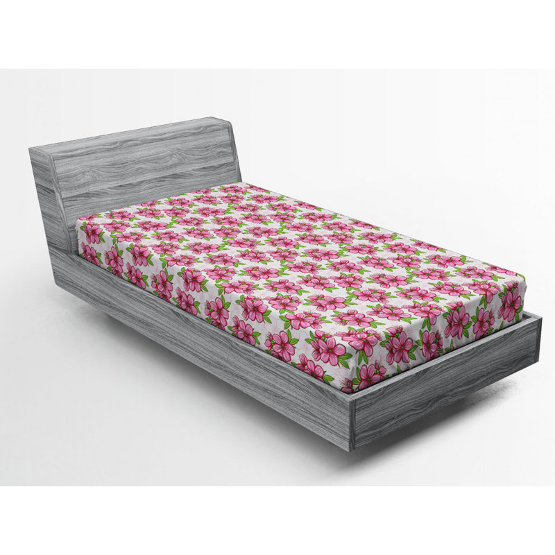 Microfiber Floral Fitted Sheet, Twin XL Fitted Sheet