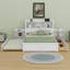 Lit plateforme avec rangement et tablettes coulissantes, lit gigogne et 2 tiroirs-835887922