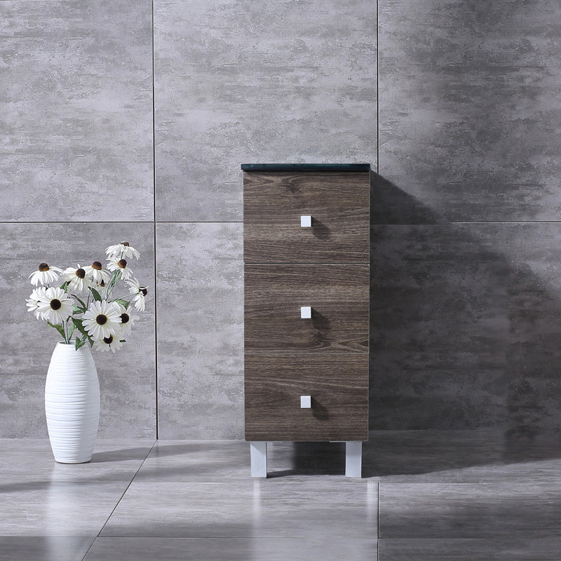 Aldercy 36'' Single Bathroom Vanity with Glass Top