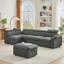 Canapé modulaire en tissu avec repose-pieds avec rangement-675077006