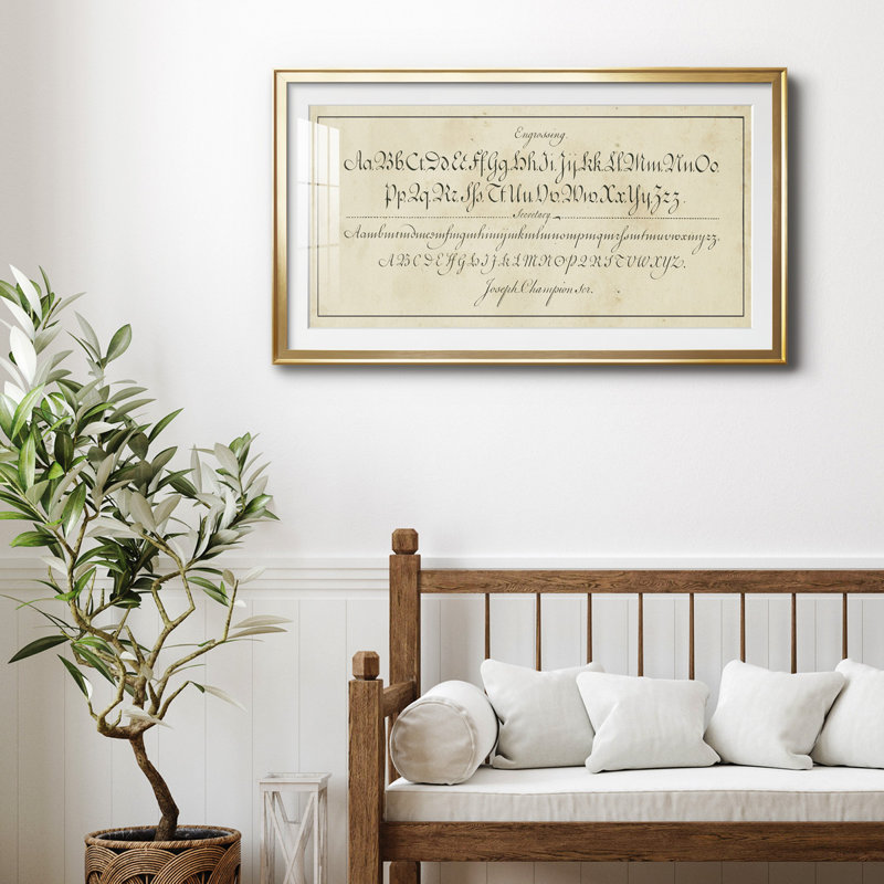 " Manuscript Sampler V ", Gold, 10.5" H x 18.5" W x 1" D