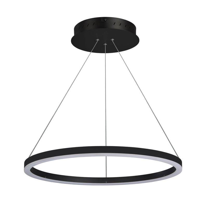 Tania 24" Black Aluminum LED Ring Chandelier