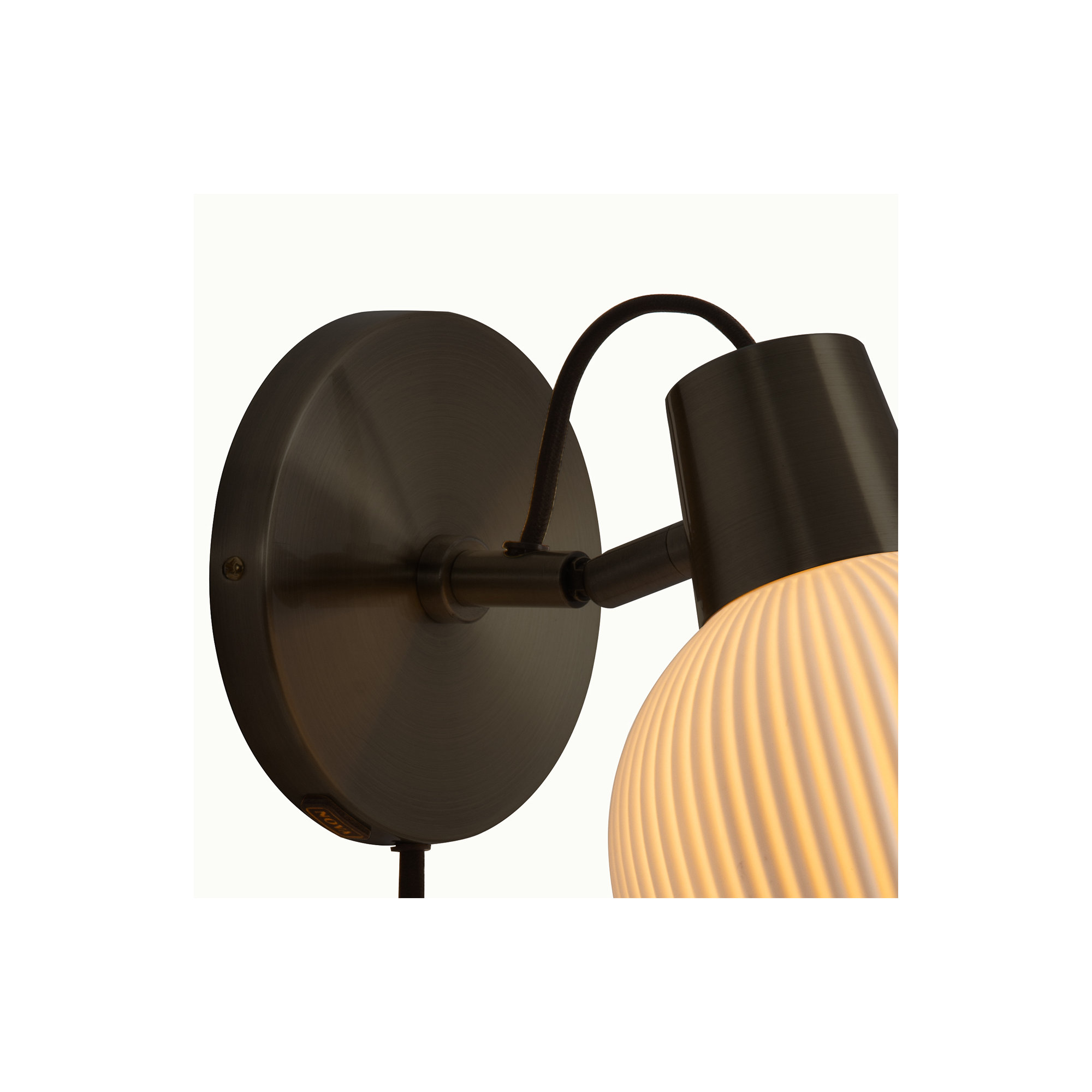 Petaluma Bone Porcelain Plug-In Wall Sconce with Dimmer – Handcrafted Translucent Porcelain Shade, Warm Ambient Glow, Easy Installation, LED Compatible, Smart-Switch Ready Mid-Century Modern Wall Lighting