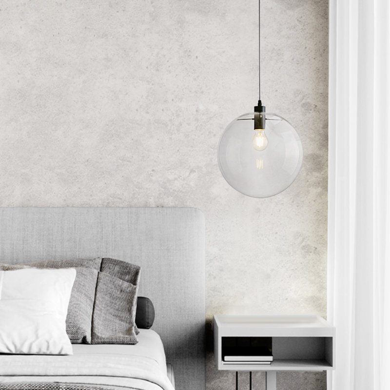 1 - Light Matte Black Pendant, 11.81'' H x 11.81'' W