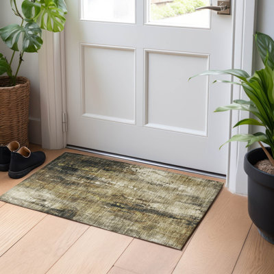Machine Washable Indoor/Outdoor Cinead ACN1683 Beige Rug