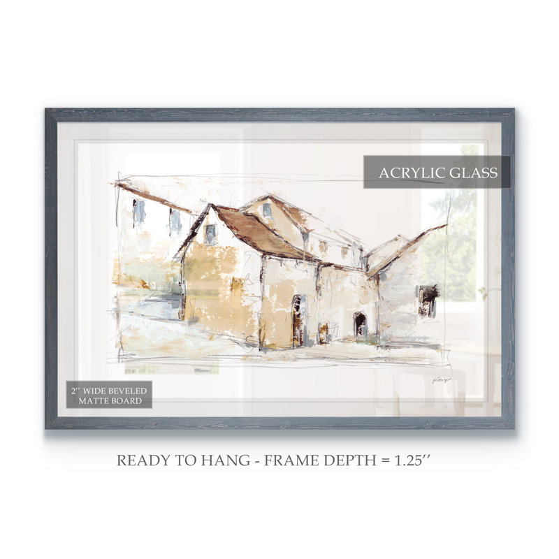 "quiet streets i" par paul cezanne-photo cadre, reproduction d’art sur papier, H 28 po x l 38 po x 1,25 po, Blanc