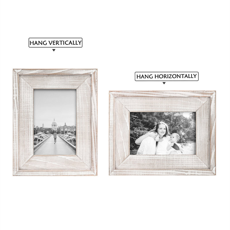 Cadre photo en bois Tanjanae - ensemble de 2, Blanc