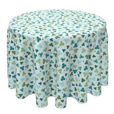 Round Floral Cotton Twill Tablecloth