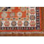 Tapis oriental orange en laine Kazak noué à la main 4 x 6