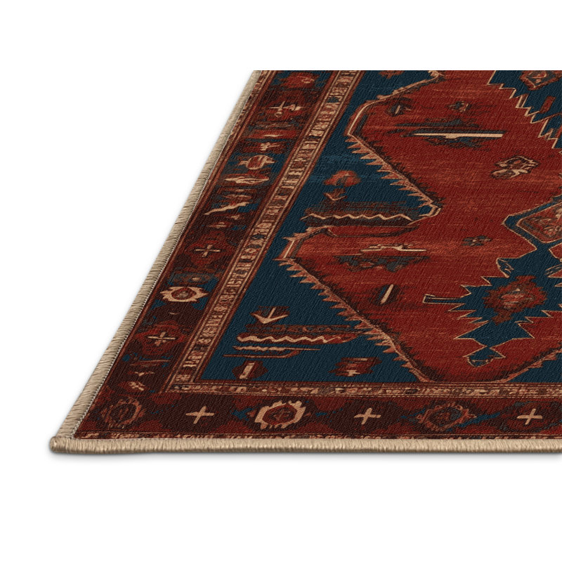 Machine Washable Persian Brown Area Rug, Square 8' x 8'