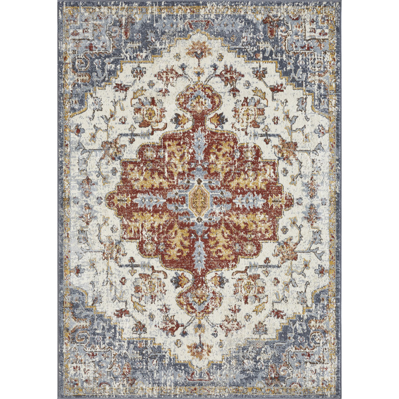 Tapis oriental oriental en polypropylène tissé à la main crème, Rectangle 6 pi 7 po x 9 pi 2 po