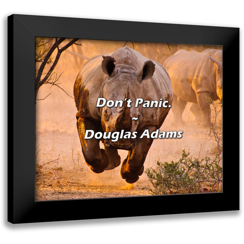 Citation de Douglas Adams: «Don't Panic».