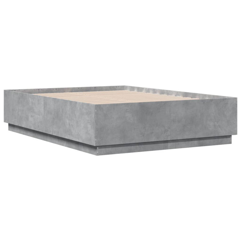 Vidaxl Bed Frame Concrete Grey Engineered Wood, Small Double (4')