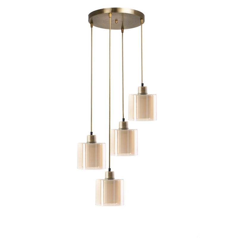 Glam Scandinavian Chandelier, Copper Color, 27.6 x 11.8 inches | 100% Metal Construction, Oven Dried Paint & Tumbled Coating | E27 Socket, Max 40W | Perfect for Modern Living Rooms & Dining Areas, Elegant Design