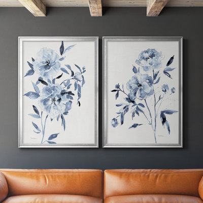Inky Chickory Botanical I, toile encadrée de qualité supérieure - prête à être accrochée