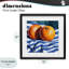 Oranges sur toile rayée, reproduction sous verre, design par Kate Jarvik Birch-211692021-211692023