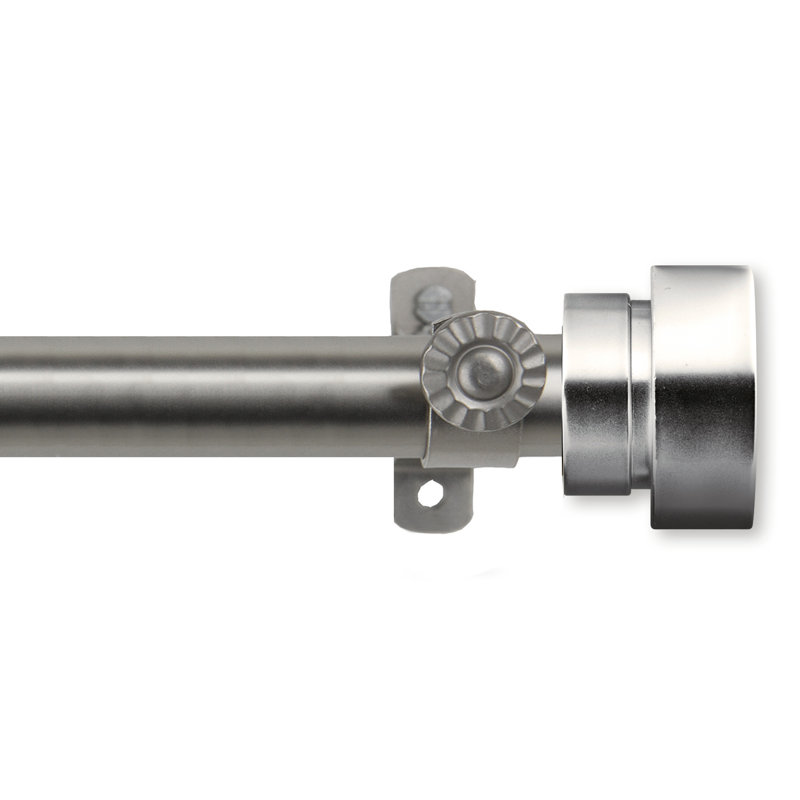Tringle à rideaux simple réglable 28 'à 48' 0,81 ', H 2,5 po x l 340 po x P 2 po, Nickel satiné